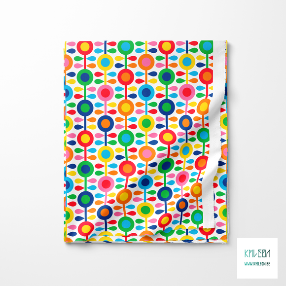 Vibrant multicolour flowers fabric