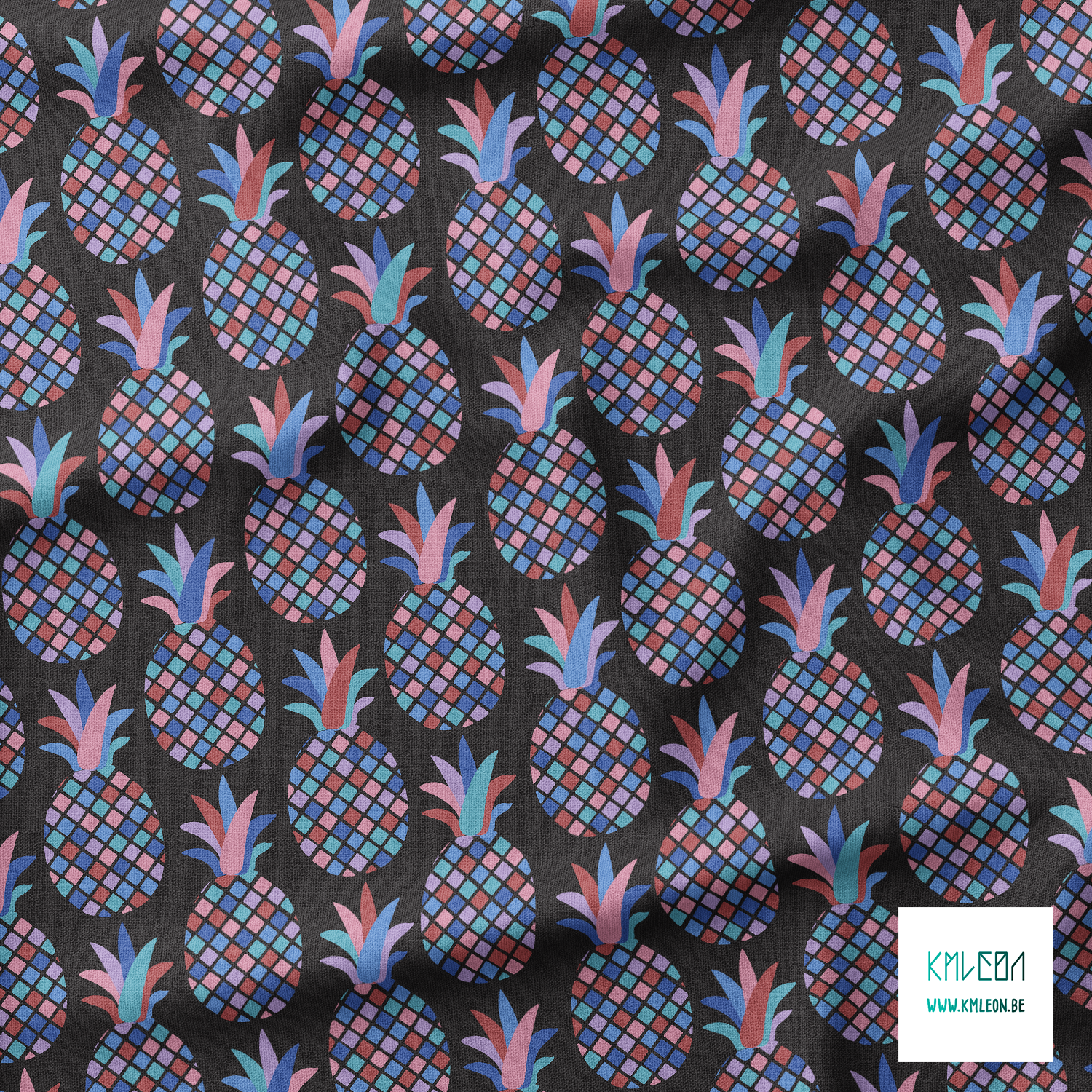 Mosaic pineapples fabric