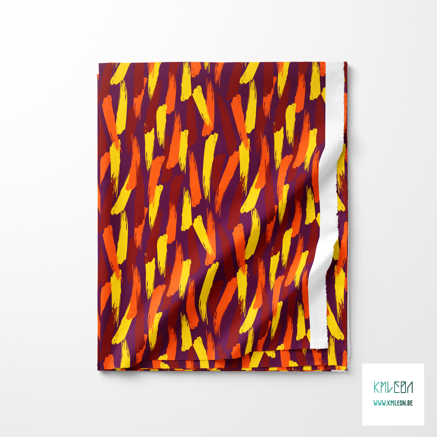 Orange, yellow and red brush strokes fabric