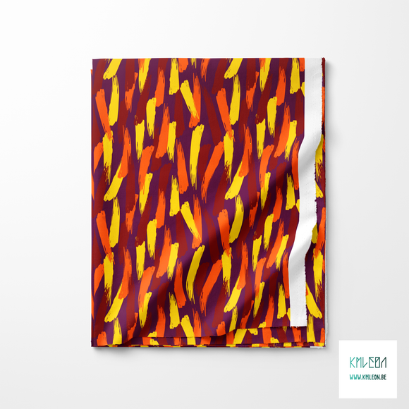 Orange, yellow and red brush strokes fabric