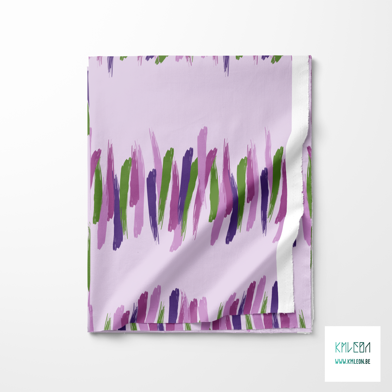 Purple and green brush strokes fabric