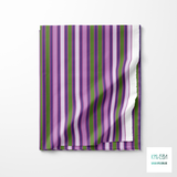 Purple and green vertical stripes fabric