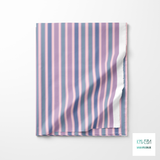 Pink, purple and blue vertical stripes fabric