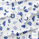 Soft blue shapes fabric