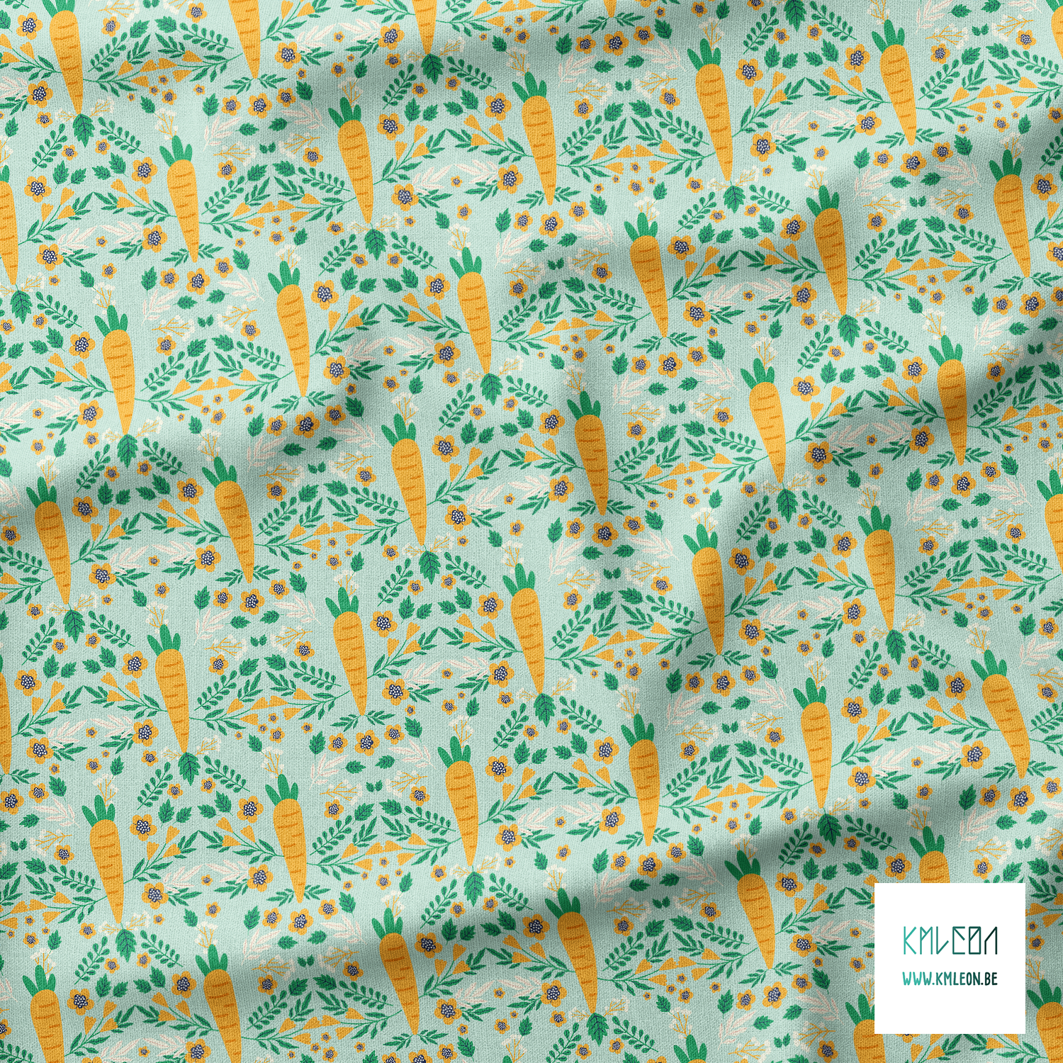 Carrots and flowers fabric