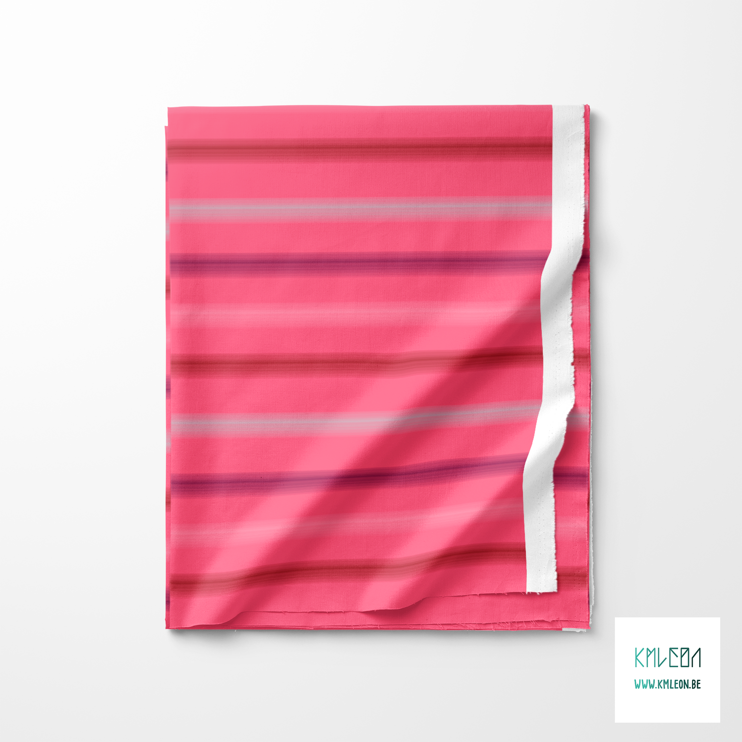 Soft horizontal stripes in purple, red, light blue and pink fabric