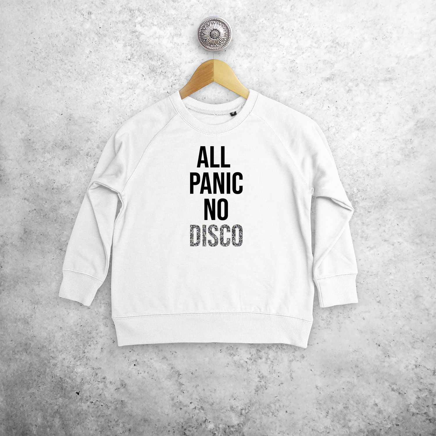 'All panic no disco' kids sweater