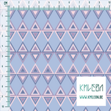 Pink, purple and blue triangles fabric