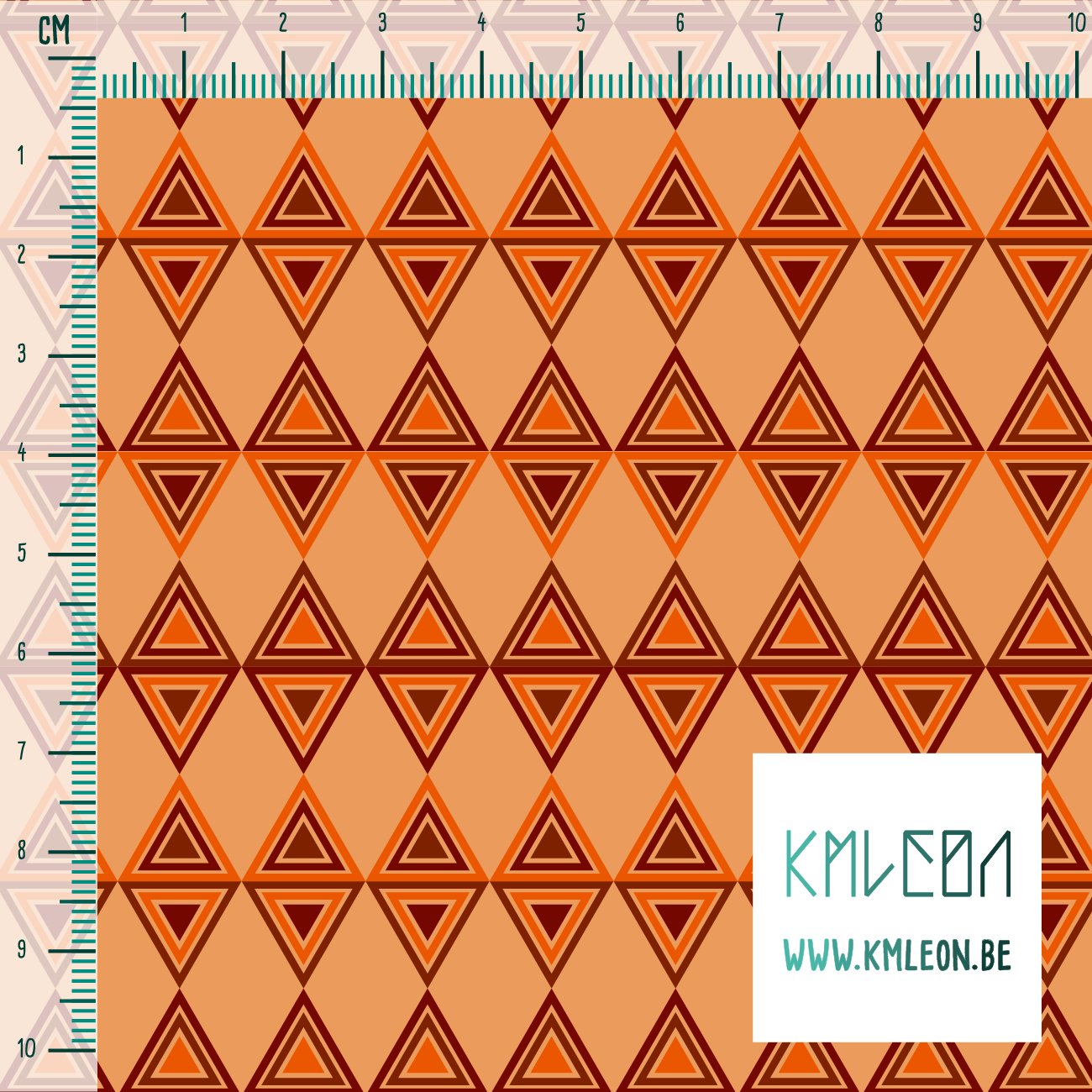 Brown and orange triangles fabric