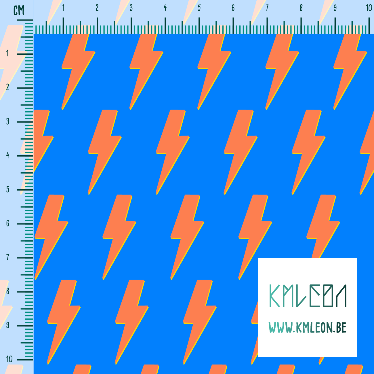 Orange lightening bolts fabric