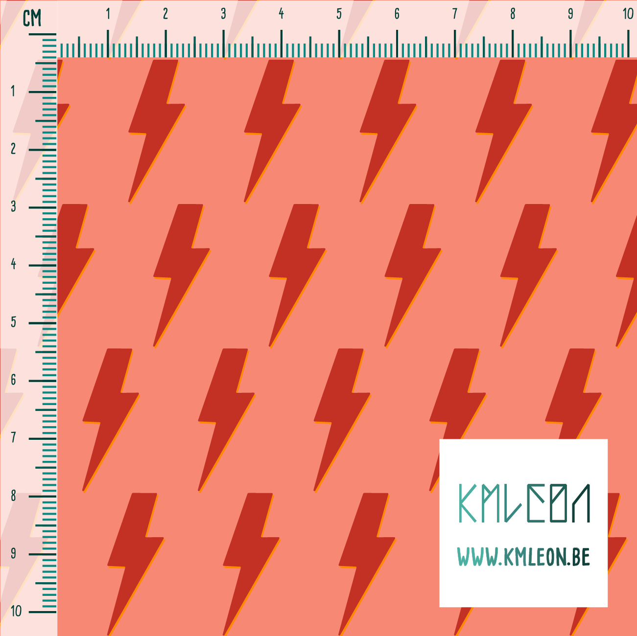 Red lightening bolts fabric