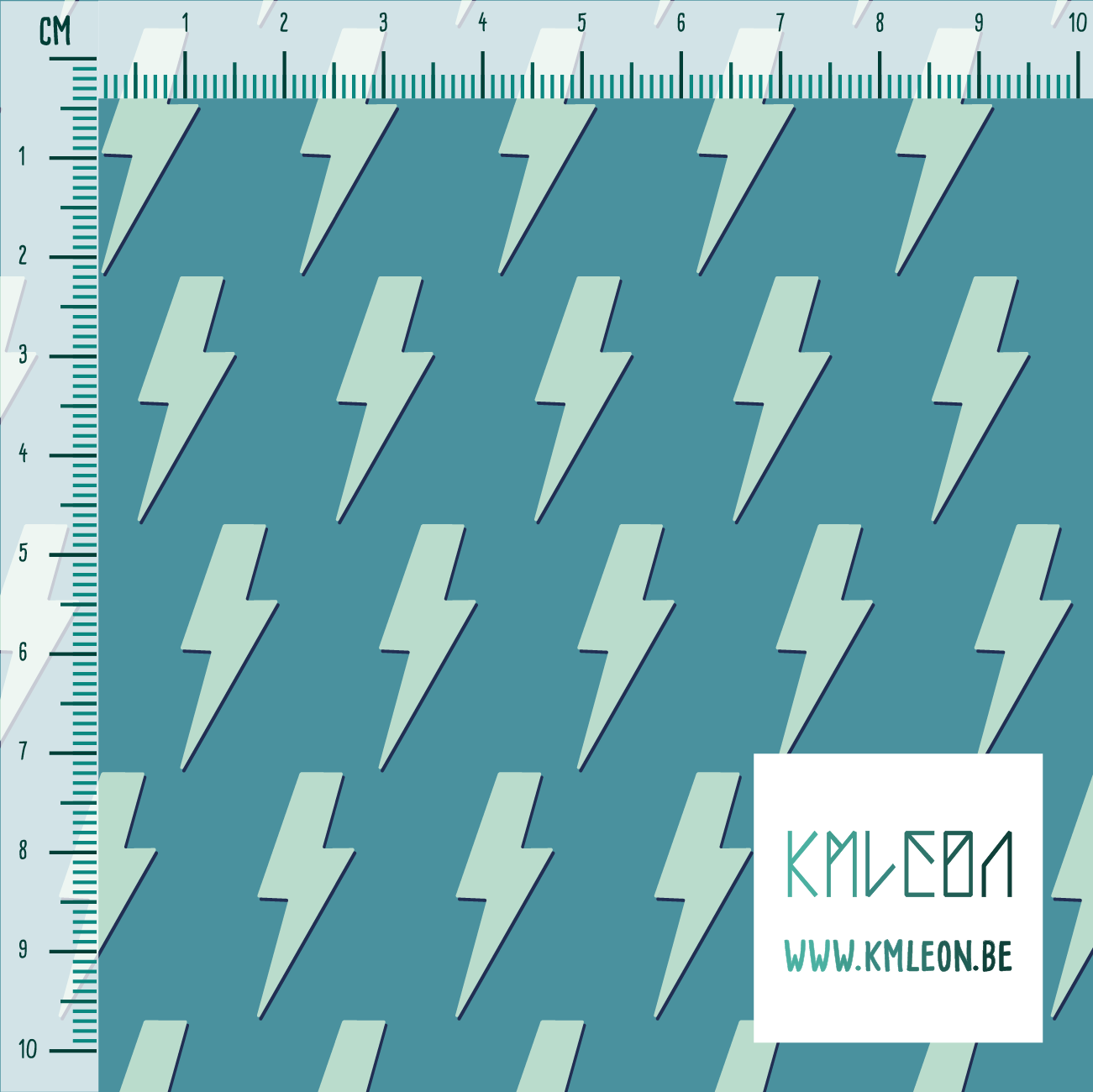 Mint green lightening bolts fabric