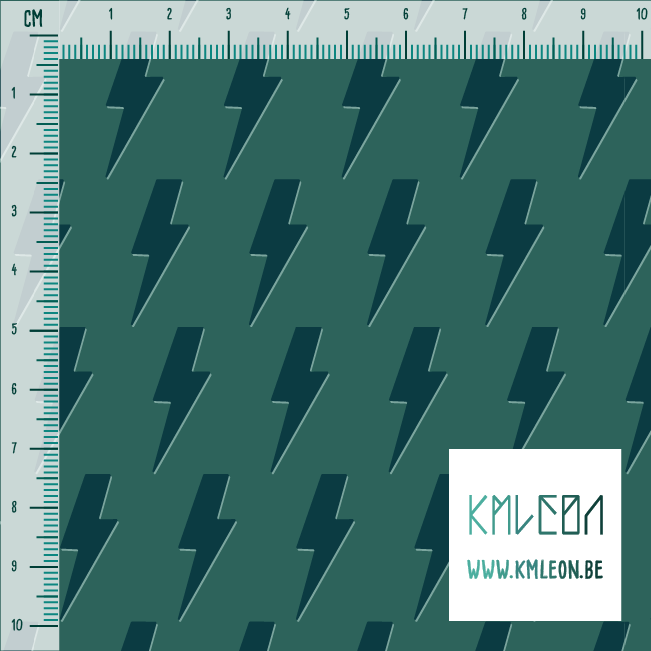 Green lightening bolts fabric