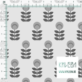 Grey scandi flowers fabric