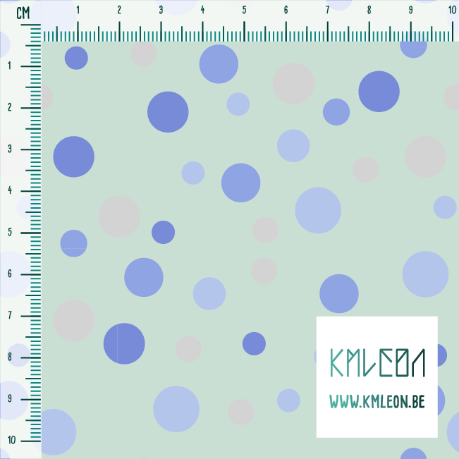 Random grey and periwinkle polka dots fabric