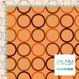 Random brown and orange circles fabric