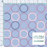 Random pink, purple and blue circles fabric