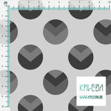 Grey circles and triangles fabric