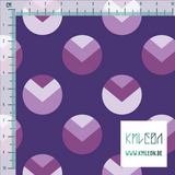 Purple circles and triangles fabric