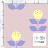 Large yellow and purple flowers fabric