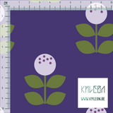 Large purple and green flowers fabric