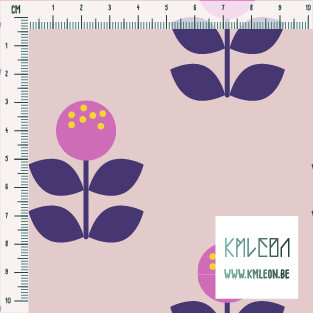 Large pink and purple flowers fabric