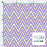 Yellow, pink and orange chevron fabric