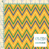 Yellow, green and blue chevron fabric