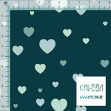 Green hearts fabric