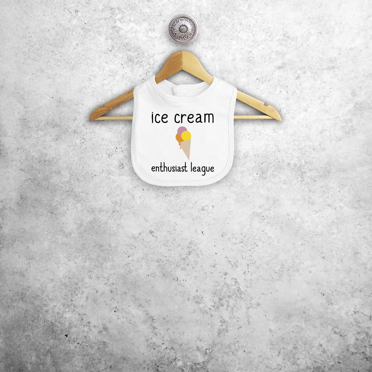 'Ice cream enthusiast league' baby bib