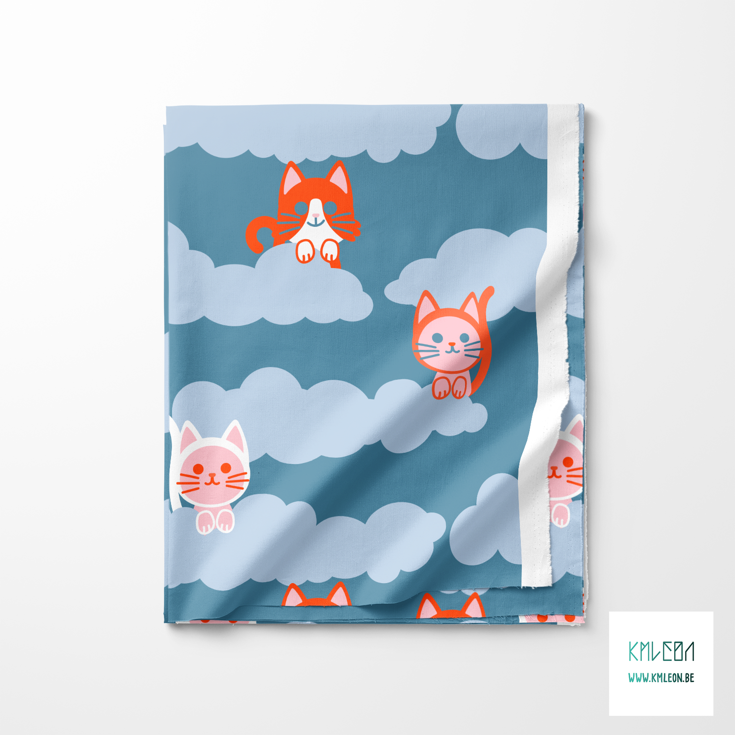 Cats in the clouds fabric