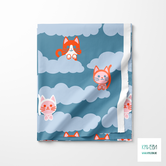 Cats in the clouds fabric