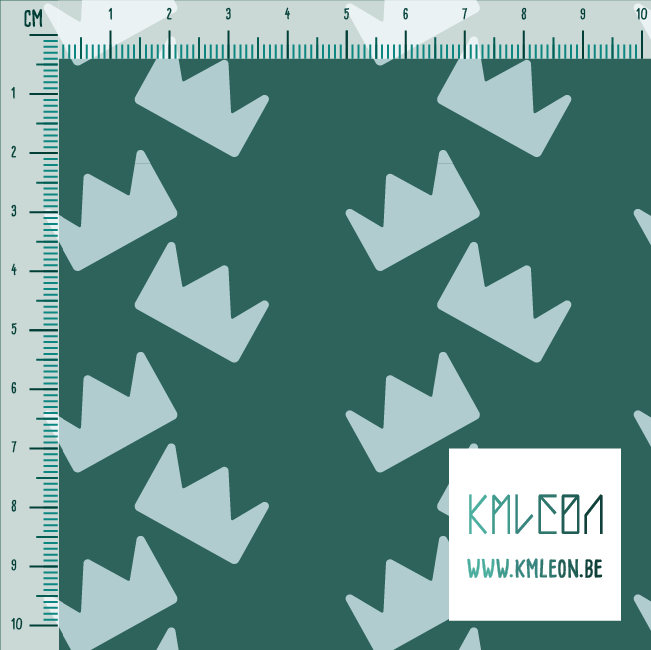 Green crowns fabric