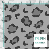 Grey leopard print fabric