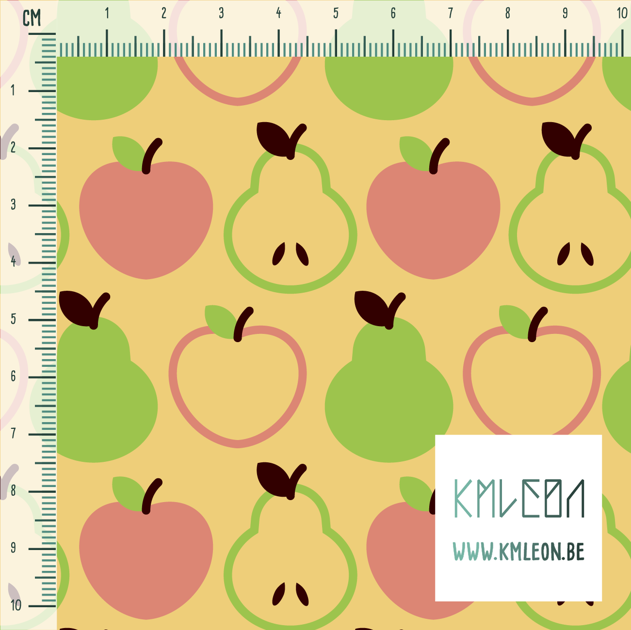 Peaches and pears fabric