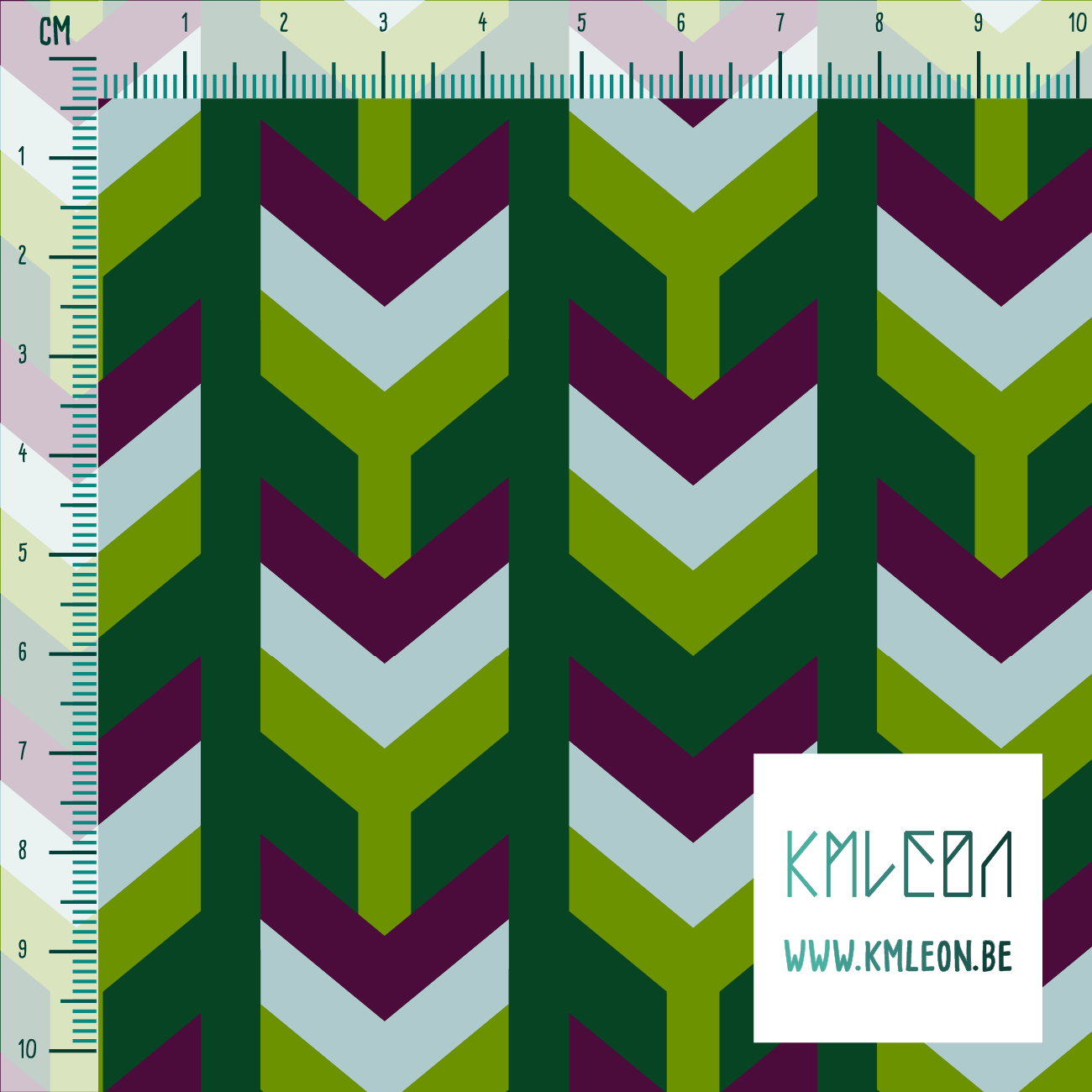 Green, light blue and purple arrows fabric