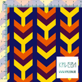 Orange, purple and yellow arrows fabric