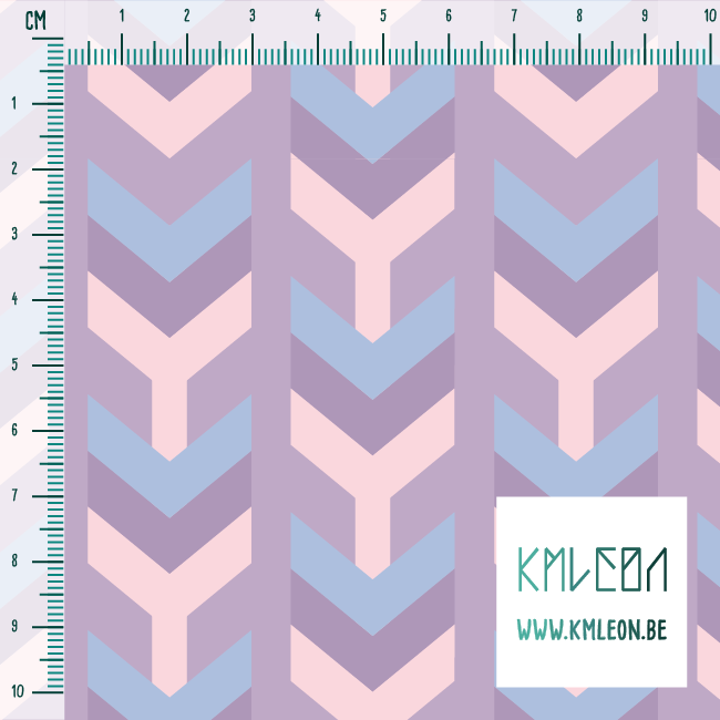 Purple, blue and pink arrows fabric