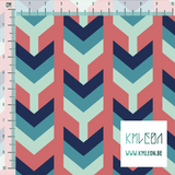 Navy, teal and mint green arrows fabric