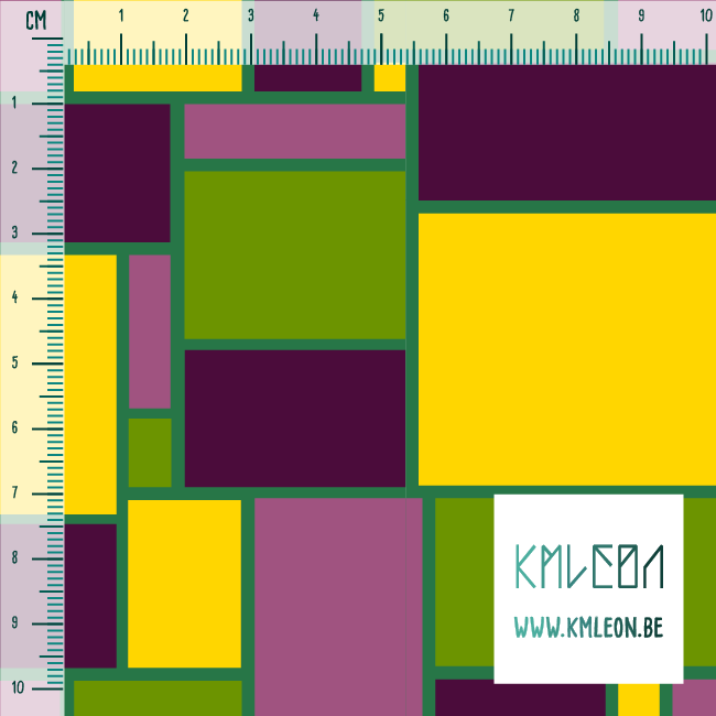 Pink, purple, green and yellow rectangles fabric