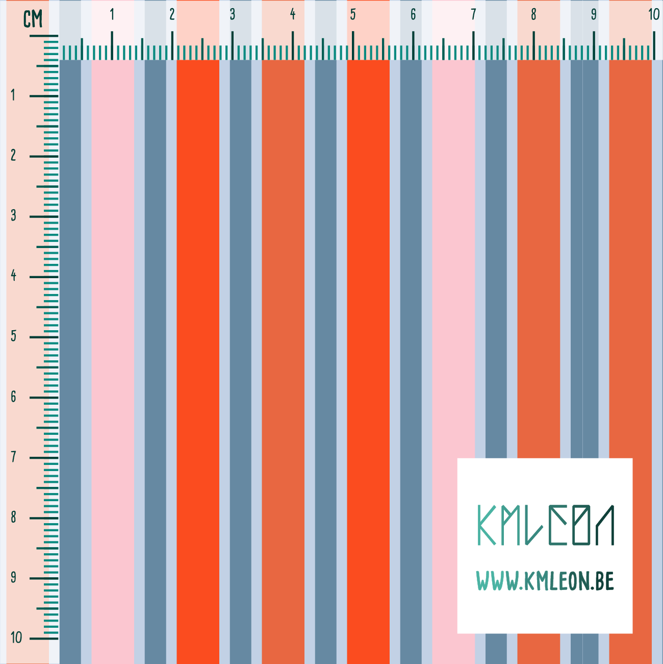 Orange, pink and blue vertical stripes fabric