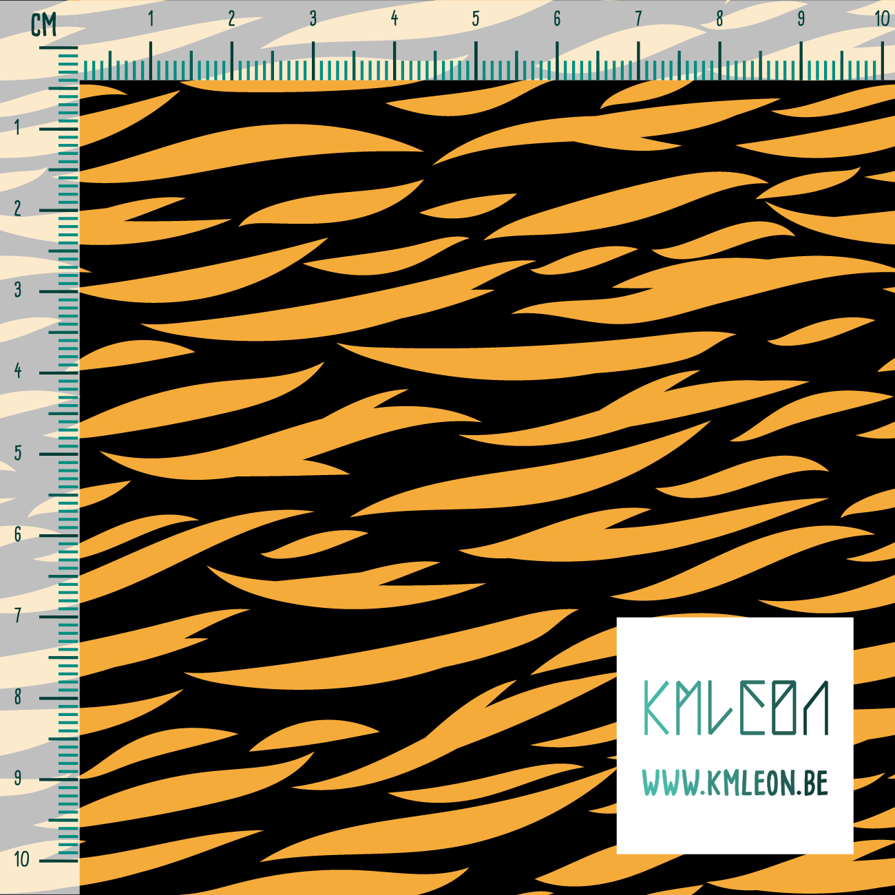 Orange tiger stripes fabric