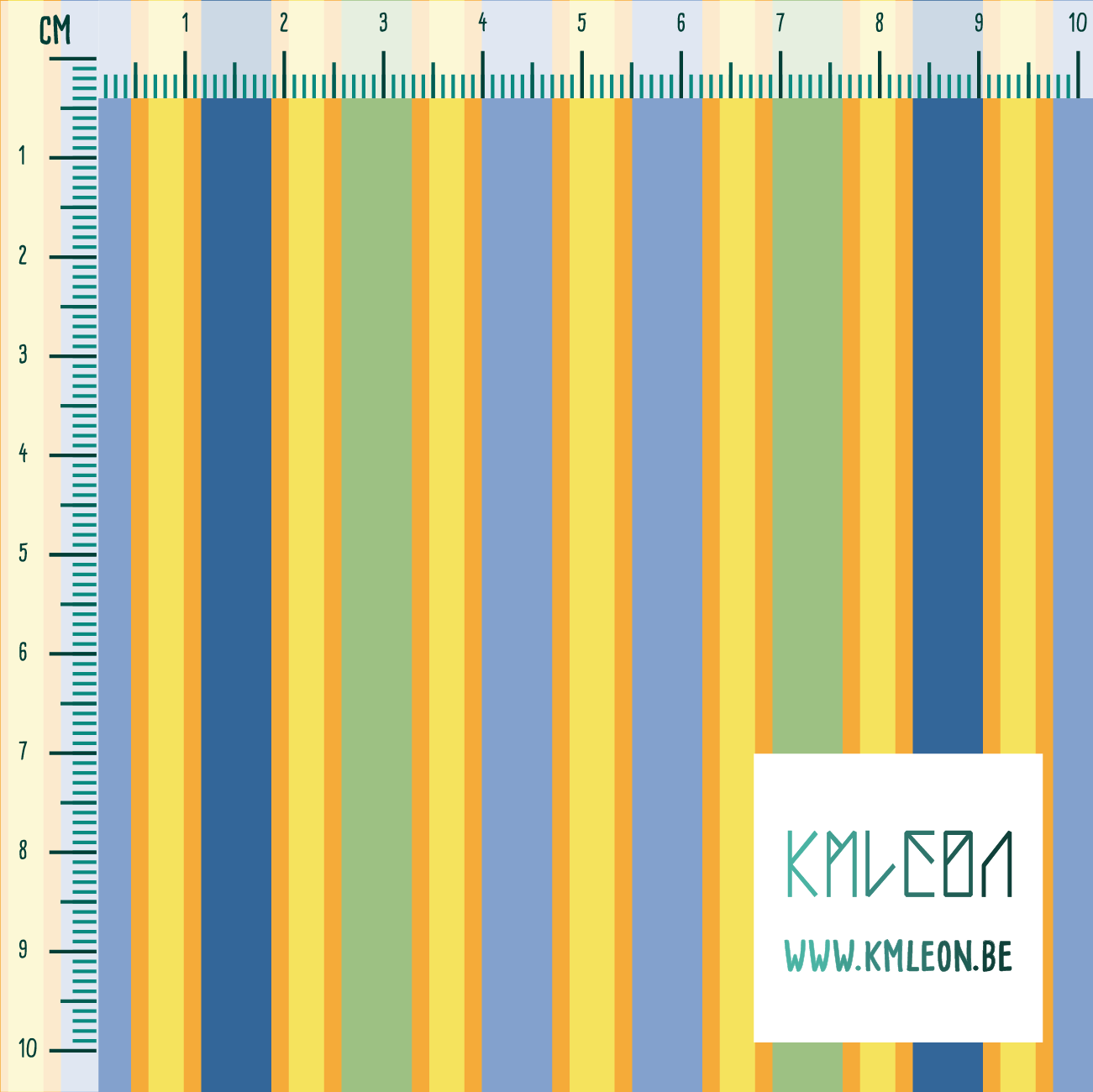 Blue, green and yellow vertical stripes fabric