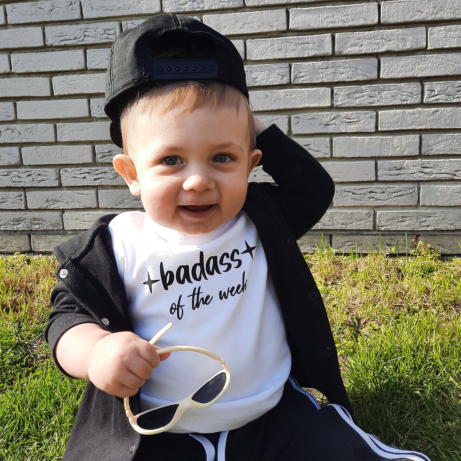 'Badass of the week' baby shortsleeve shirt