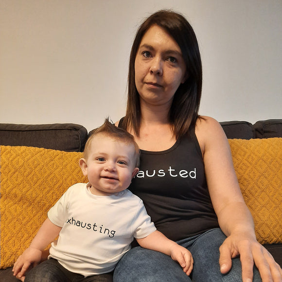 'Exhausting' baby shortsleeve shirt