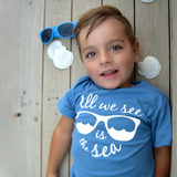 'All we see is the sea' kids shortsleeve shirt