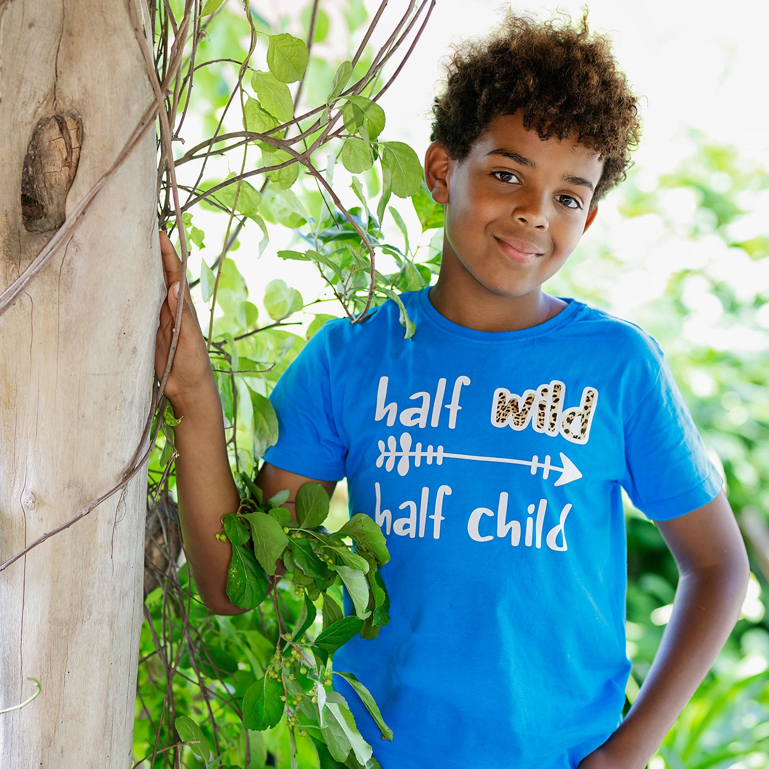 'Half wild, Half child' kids shortsleeve shirt