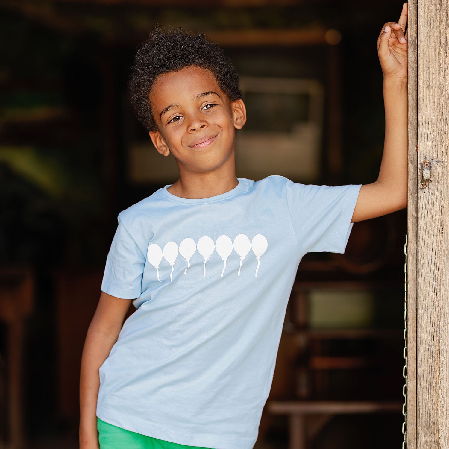 Balloons glow in the dark kids shortsleeve shirt