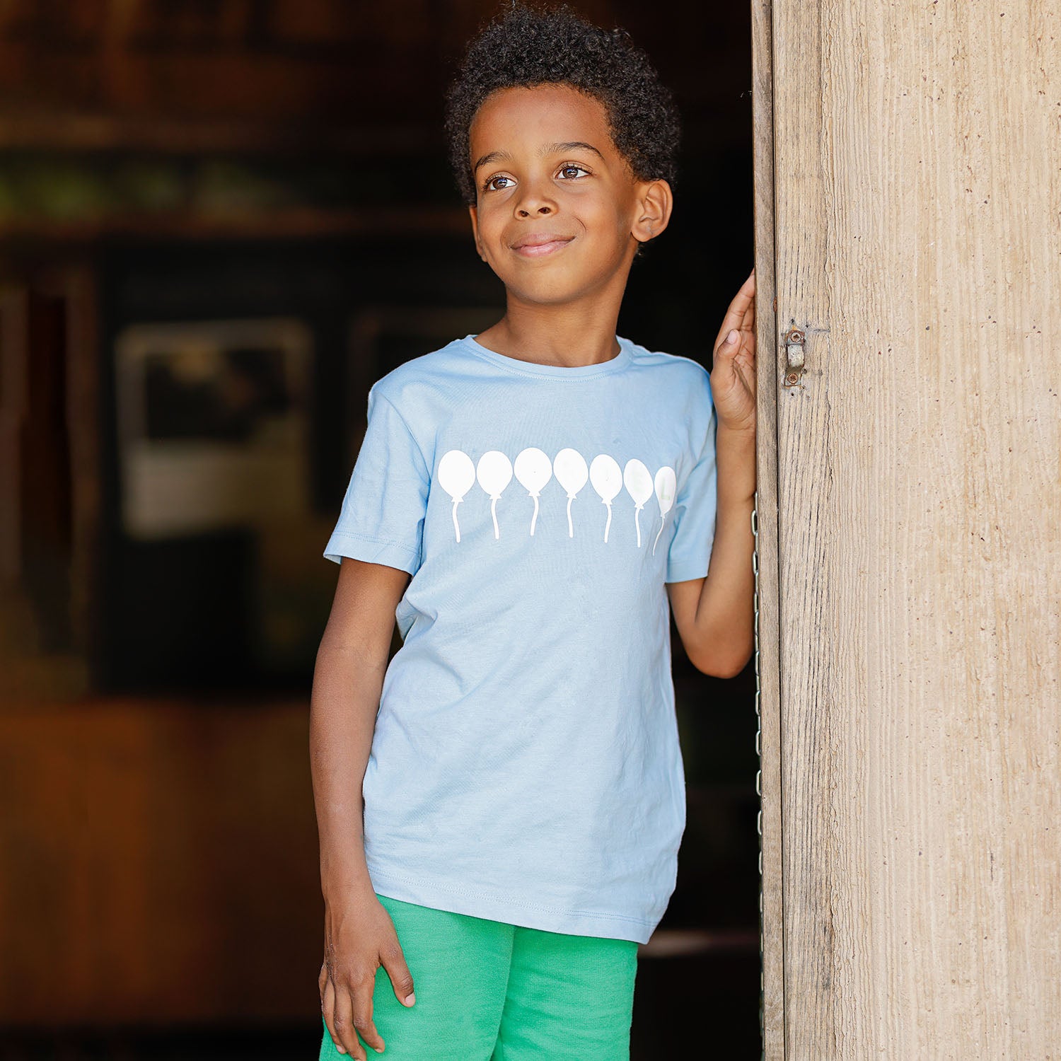 Balloons glow in the dark kids shortsleeve shirt