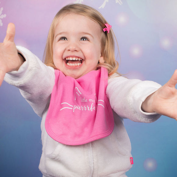 'Little miss purrrfect' baby bib